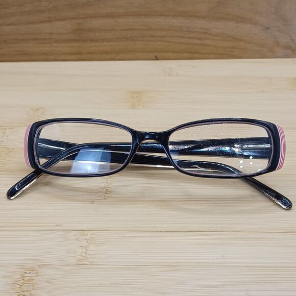 Vintage Marc Ecko Black w Red Candy Cane Stripe Eyeglasses 50-16-135 Frames - Picture 3 of 3